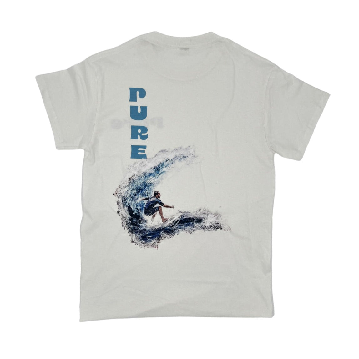 White Graphic Wave Tee